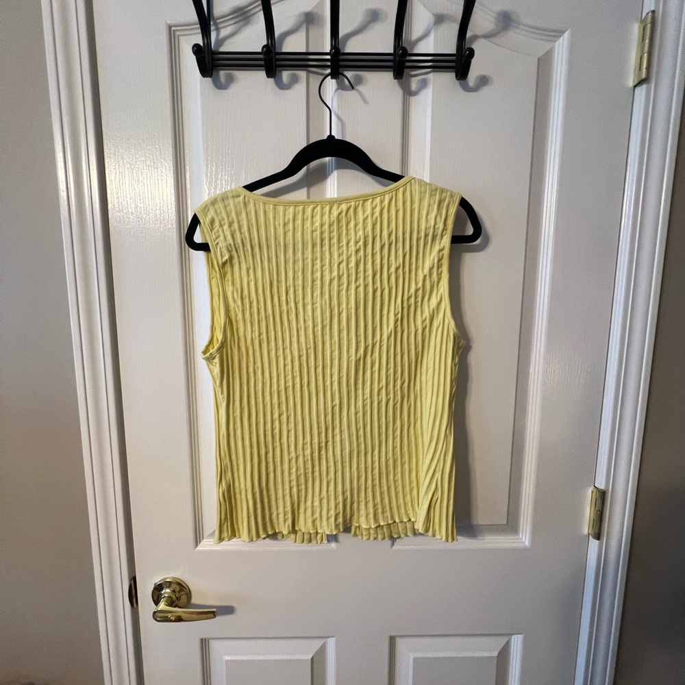 Free People Yellow Ribbed Button-Front Tank Top - Picture 3 of 3